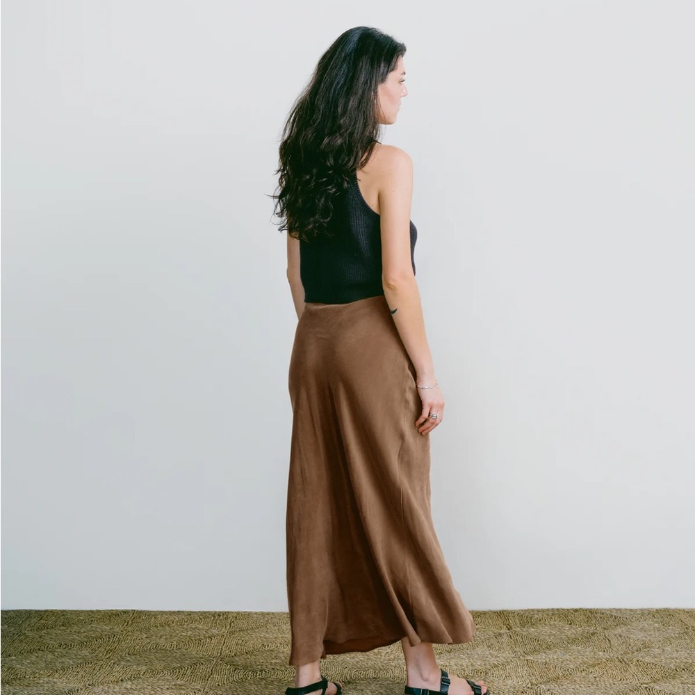 OZMA Chocolate Brown Maxi Skirt